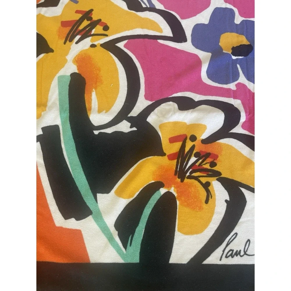 Vintage‎ Paul Peacock Tropical Exotic Flowers Plush Beach Towel 68x37